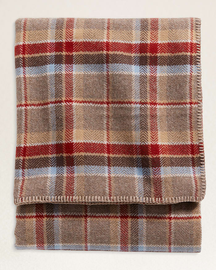 ECO-WISE WOOL PLAID/STRIPE BLANKET